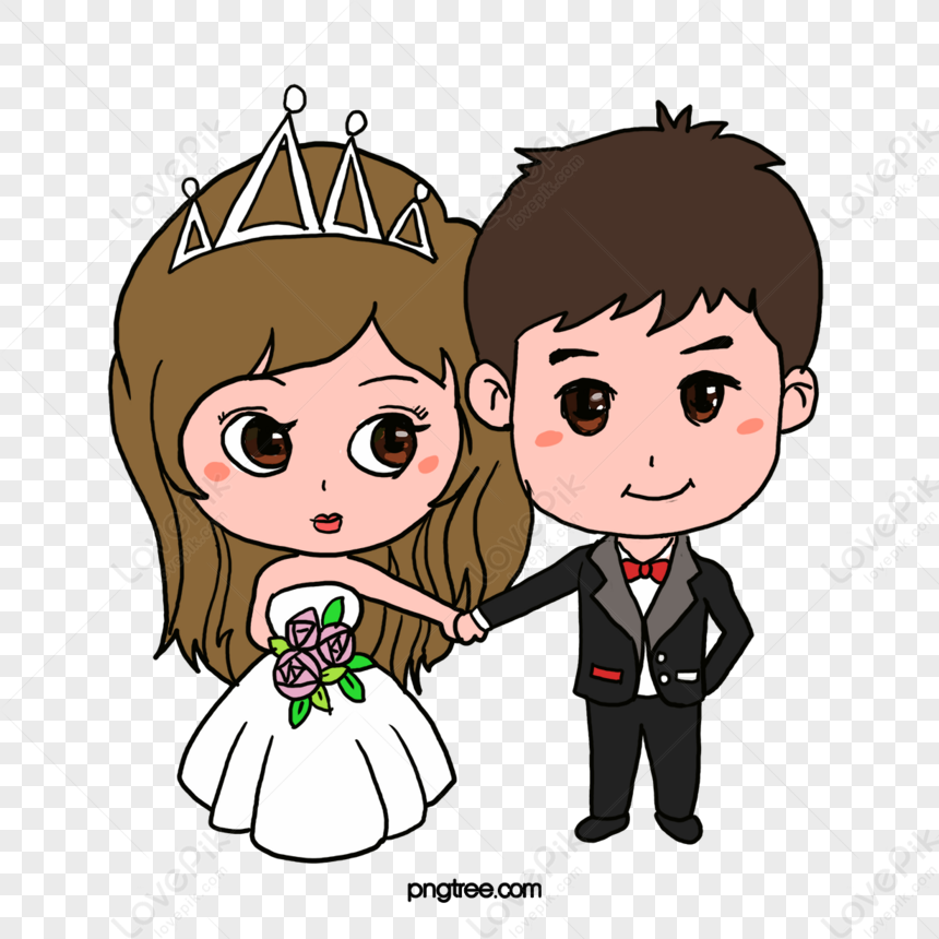 Cartoon Wedding,smile,engagement,veil PNG Transparent Background And ...