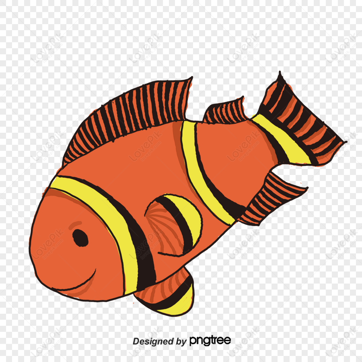 Cute Cartoon Painted Orange Goldfish,cute Paintings,cartoon Painting ...