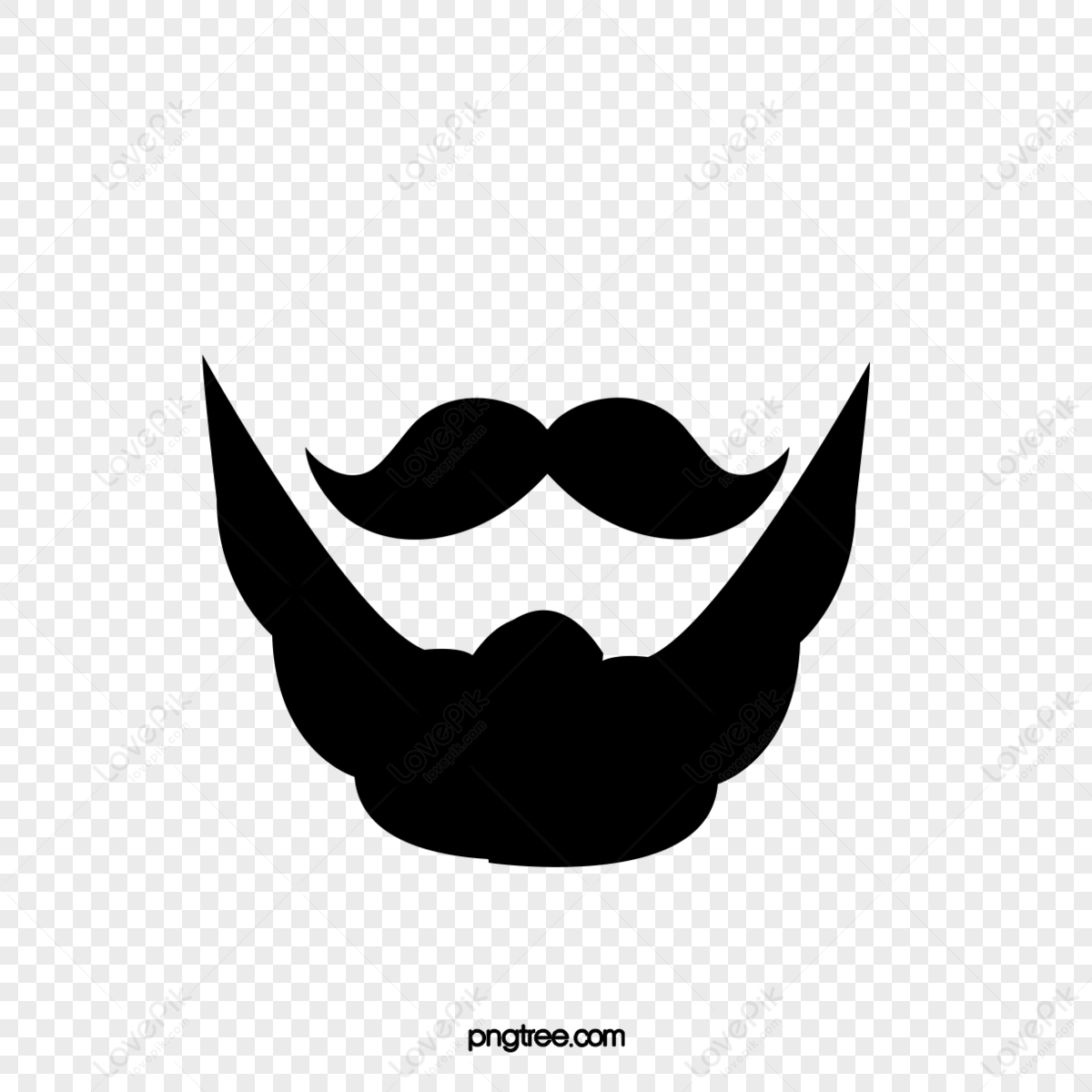 Hand-painted Cartoon Beard,silhouettes,cartoon Painting,beard ...