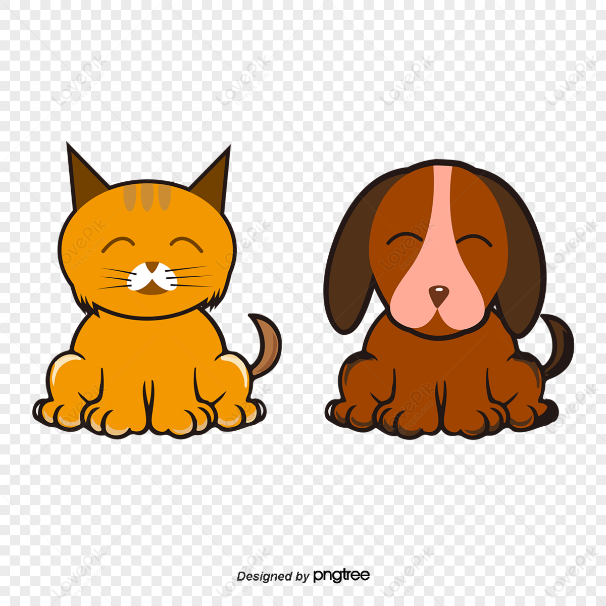 Dog And Cats PNG Image, Cartoon Dog Cat Material Red Dogs, Dog