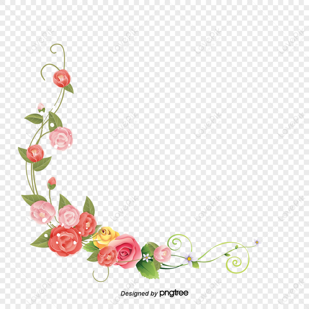 Pink Fl Border Png Images With