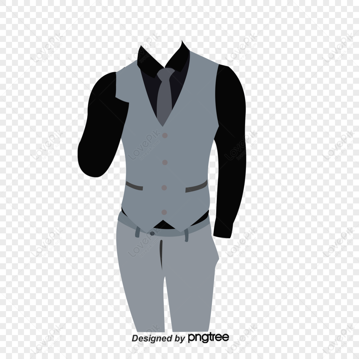 Modern Suit Illustration Vector, Official Suit, Modern