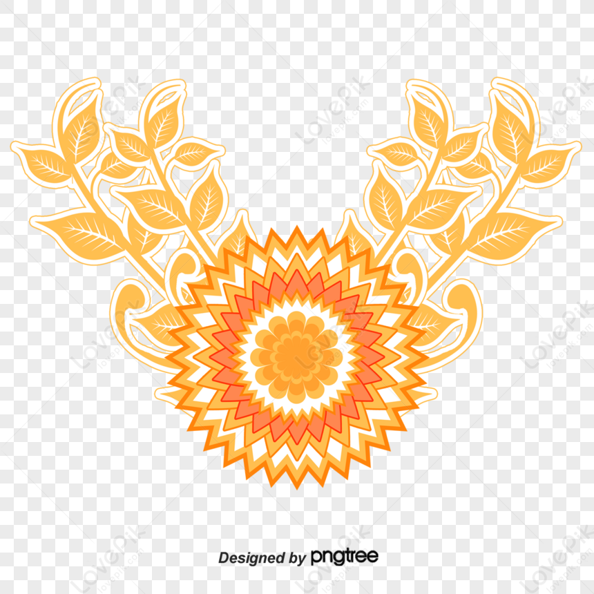 Mandala Orange Flowers,bouquet,datura,flat PNG Transparent Background ...