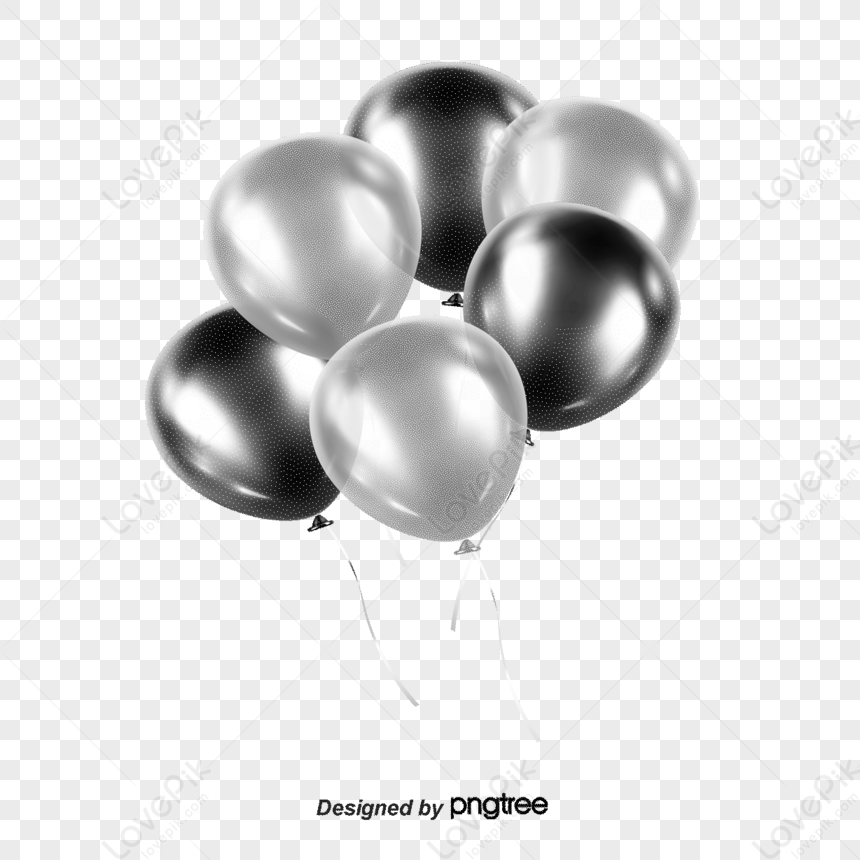 Silver Gray Balloon,ballons,silver Balloons,holiday Decoration PNG Free ...