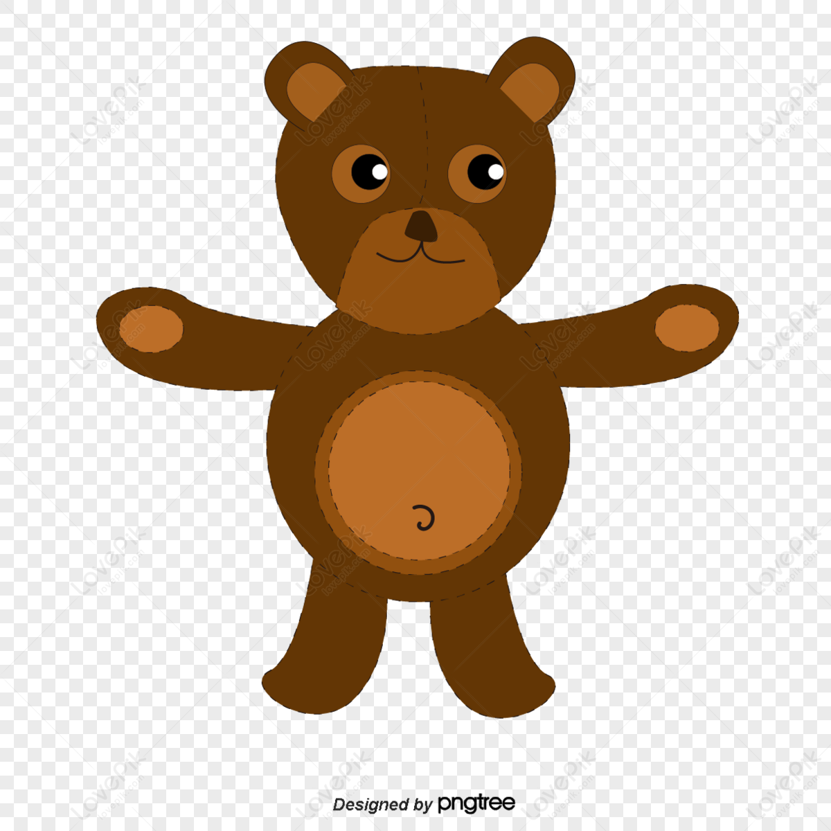 Orsetto Peluche con Fiocco-Teddy Bear-Vector Poster