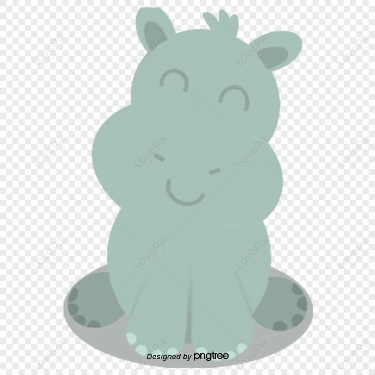 Vector Cartoon Hippo,lovely Hippo,cartoon Decoration,hand-painted Hippo ...