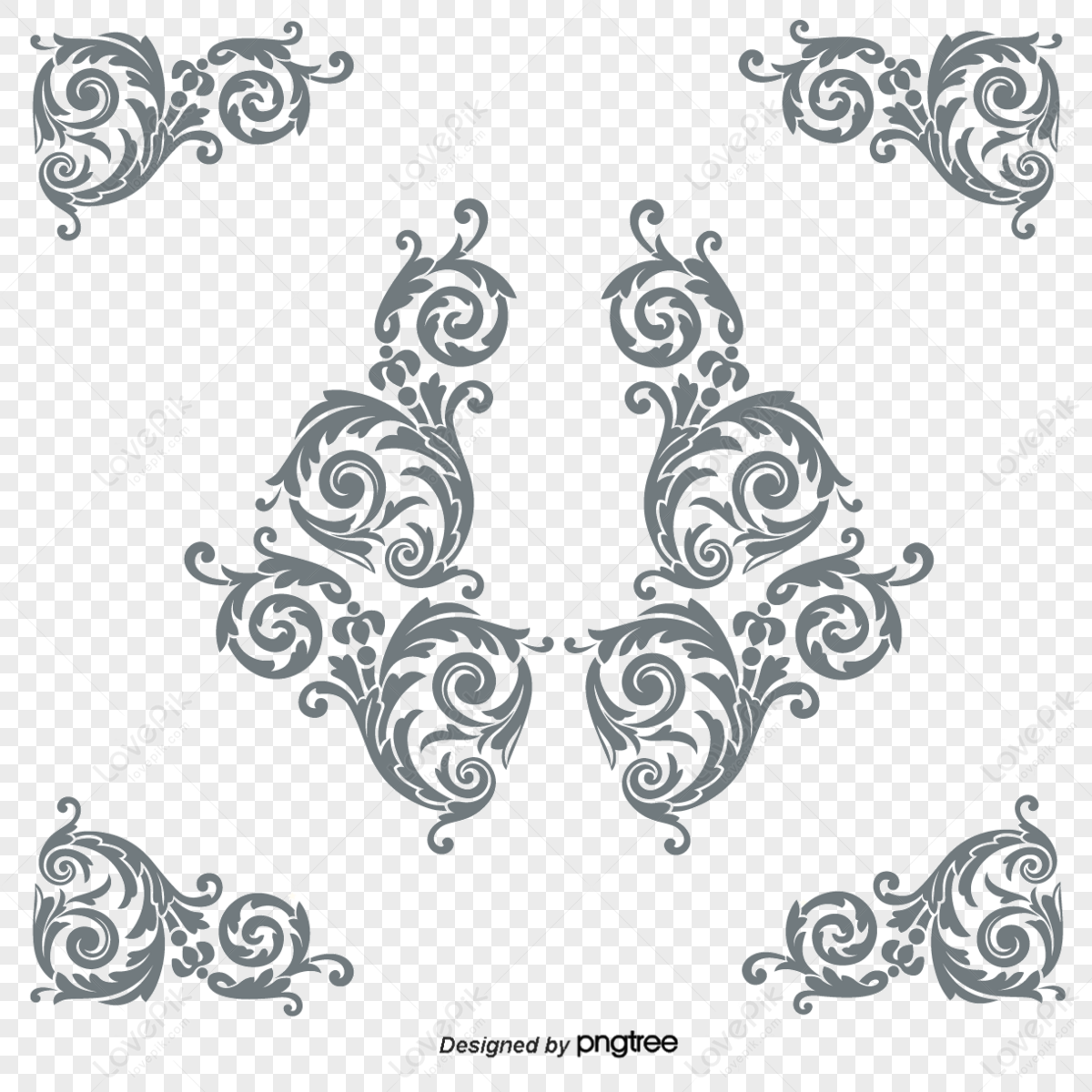 Vector Gold Pattern,flowers,lace,flower PNG Image And Clipart Image For ...