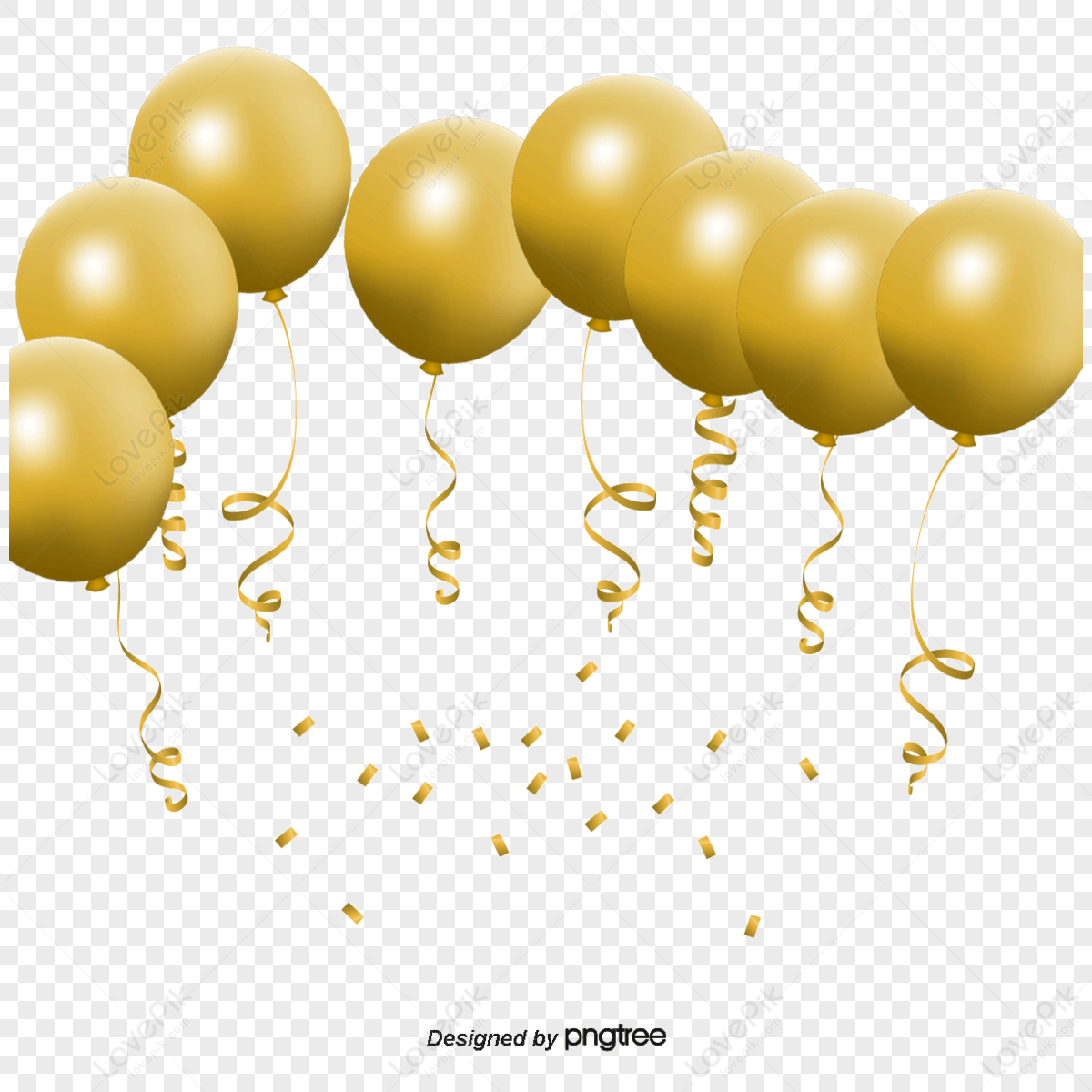 Vector Golden Balloon,decoration,colored Ribbons,ballon PNG Transparent ...