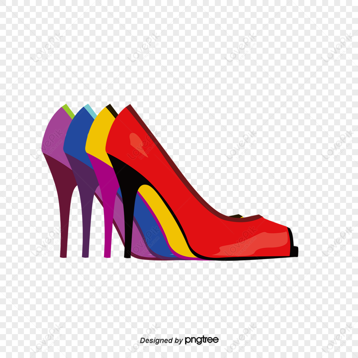 Illustration isolated black women's shoe on the high heels. Painted hand- drawn in a watercolor on a white background. Stock Illustration | Adobe  Stock