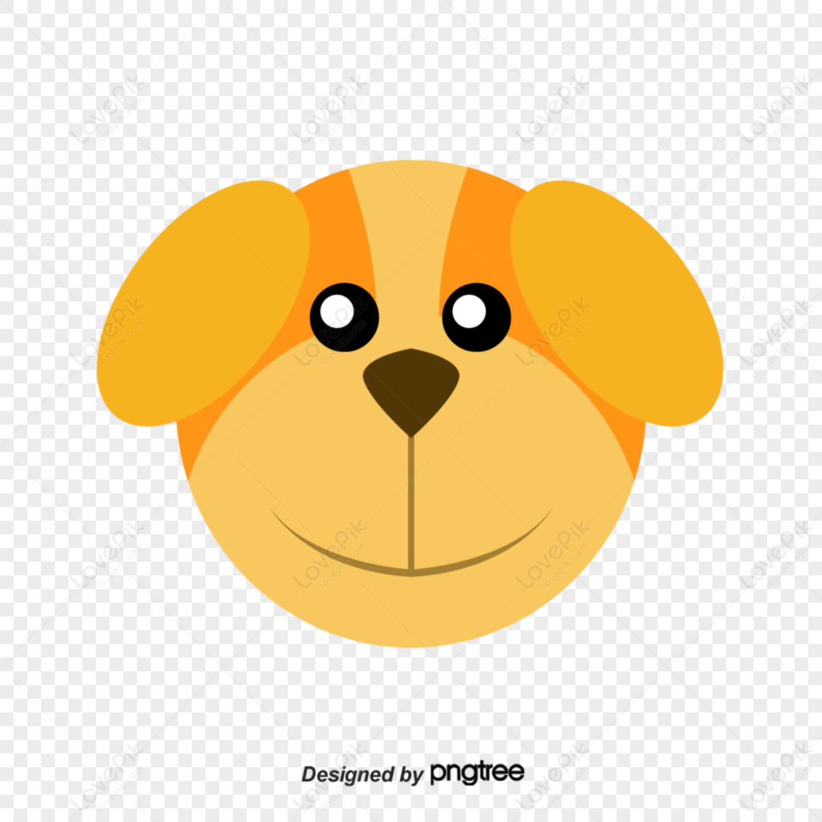 Vector Hand-painted Cartoon Dog Head Portrait,cute,fun PNG Image Free ...