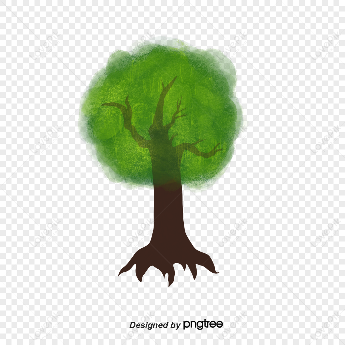 Vector Hand-painted Trees,tree Painting,plant PNG Transparent And ...