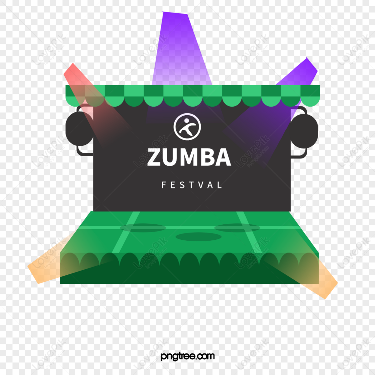 Vector Illustration Stage Lights Zumba,performance Stage,lighting Stage ...