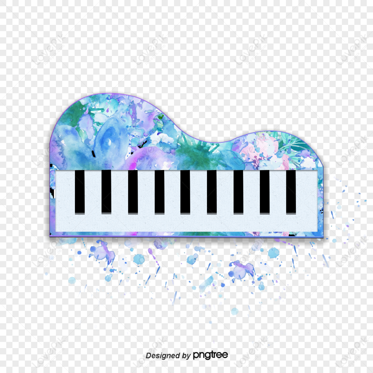 Hình xăm bàn phím đàn piano 3D (13)