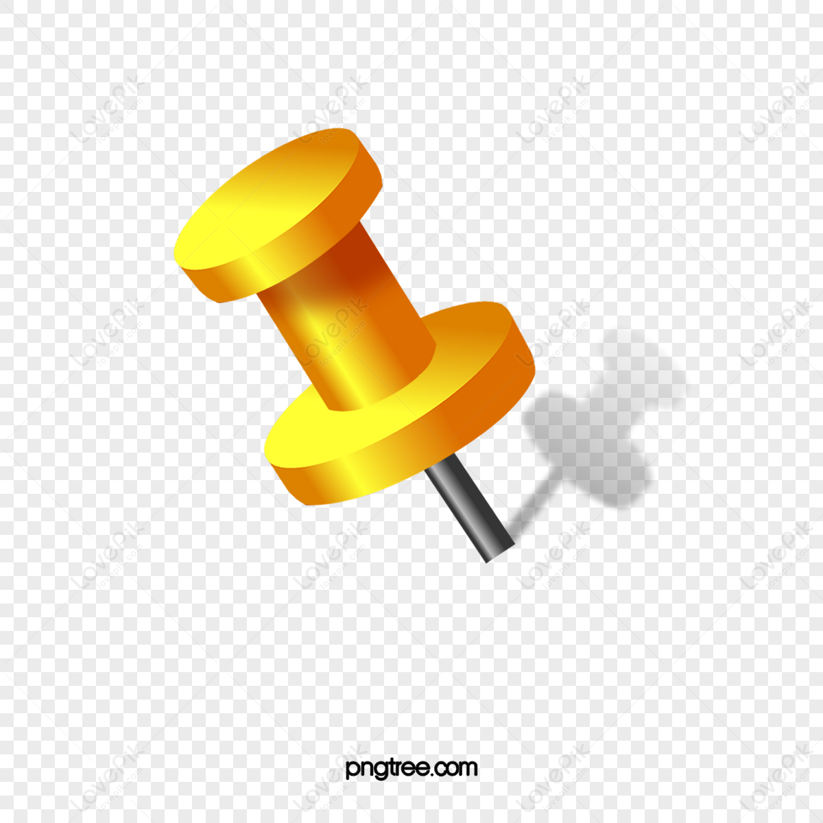 Free Vectors  Simple icon of push pin (thumb tack) yellow
