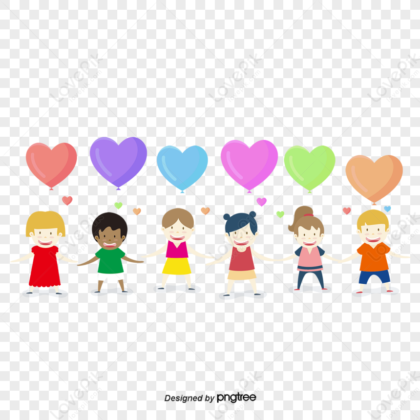 Un Gruppo Di Bambini Di Vettore,clipart,palloncino,vettore PSD Immagine  Gratis, Grafica download su Lovepik