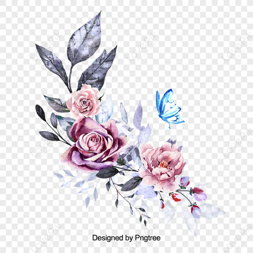 Bella Mano Pittura Ad Acquerello Fiore Rosa,mano,lascia Clipart,fiore A PSD  Immagine Gratis, Grafica download su Lovepik