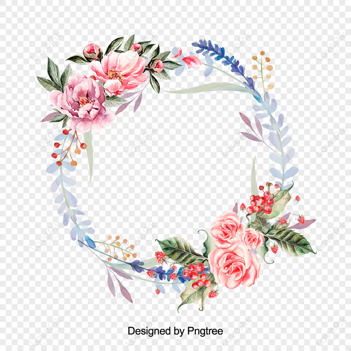 Beautiful Paint Watercolor Floral Wreath,beauty,frame PNG Transparent ...