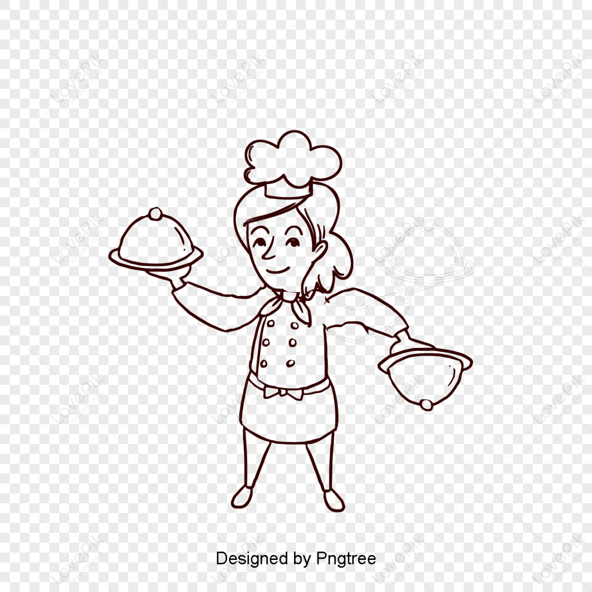 Woman Chef Logo Template PNG vector in SVG, PDF, AI, CDR format