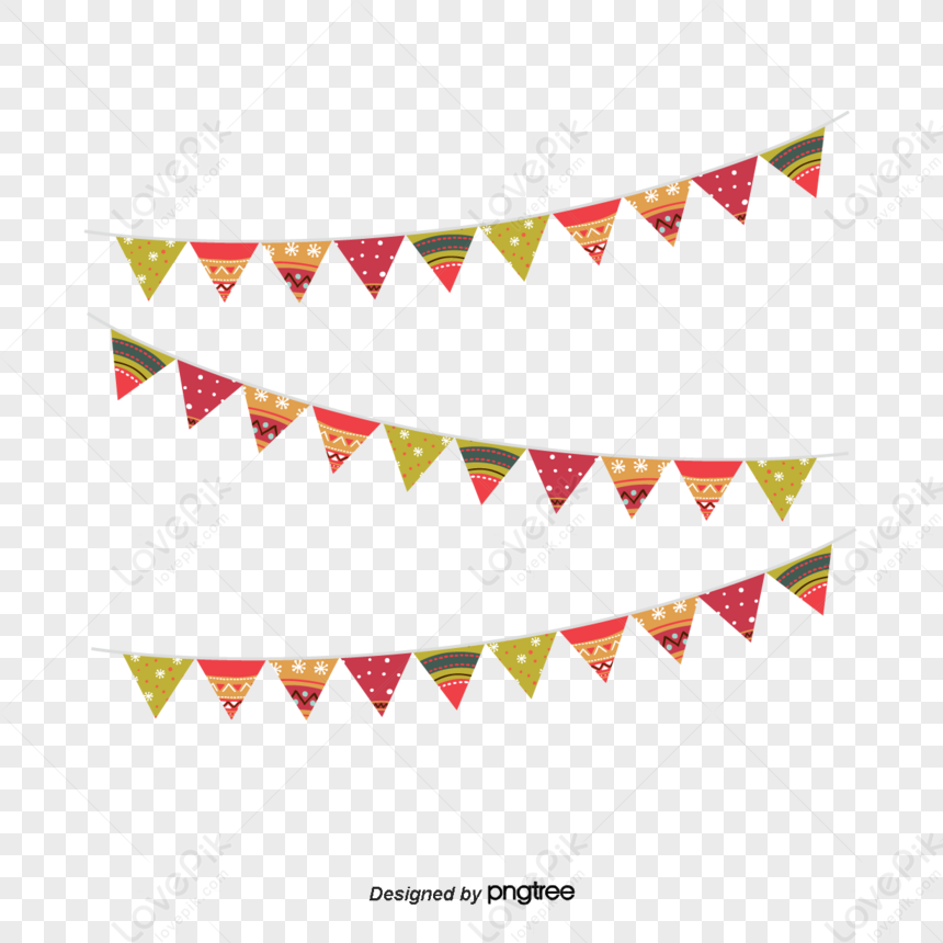 drapeaux d'anniversaire de triangle de vecteur pour la décoration de  vacances. illustration de fanions de