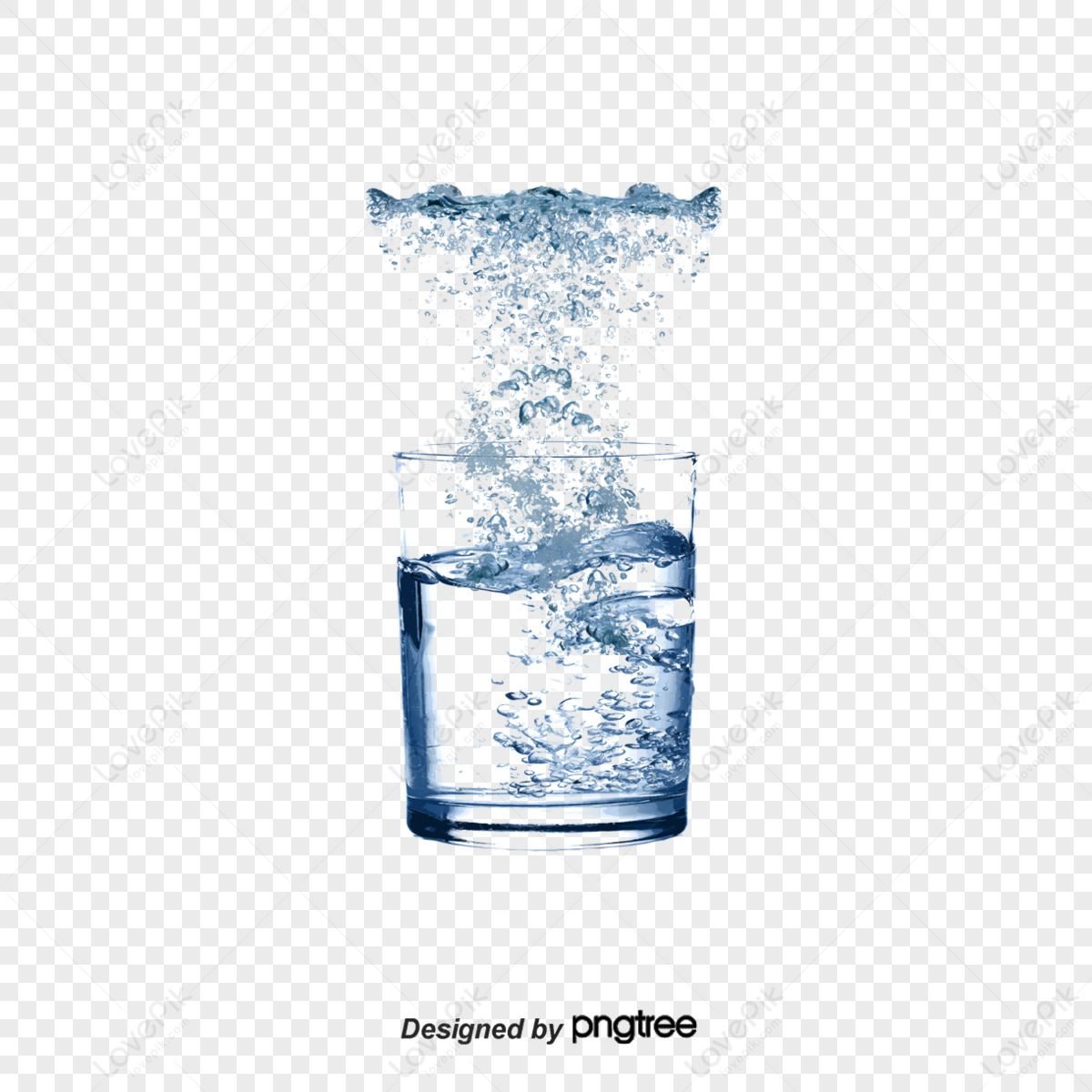 Cartoon glass cup of cold fresh water Royalty Free Vector