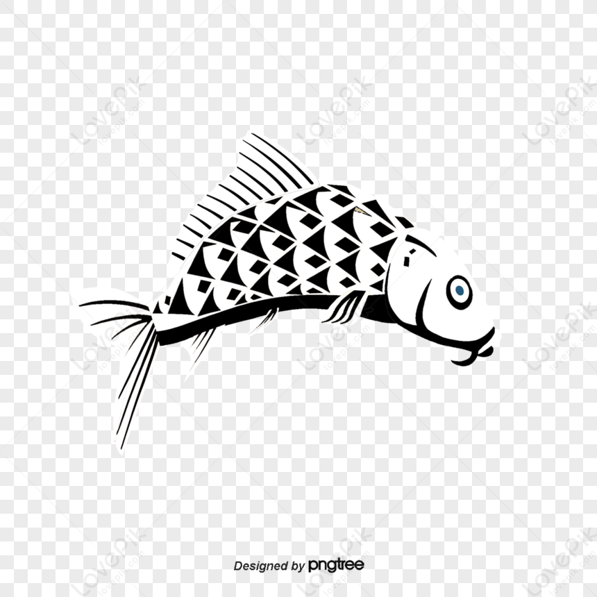 Carp Black And White Illustration,leap,black-and-white Painting,paint ...