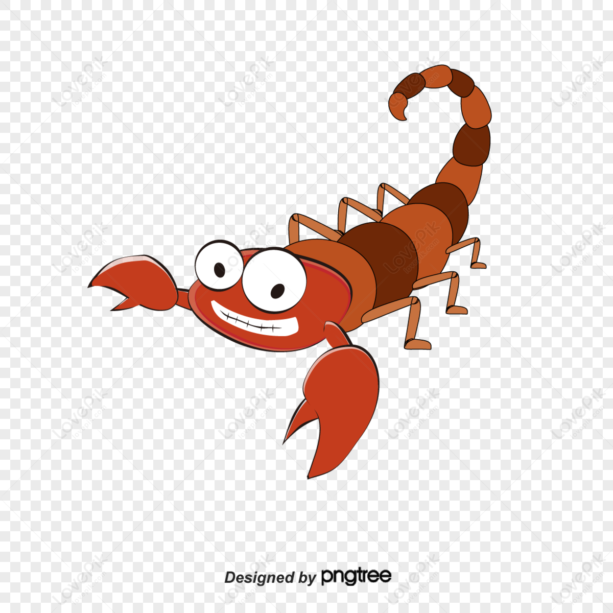 Cartoon Frowned Scorpion,difficult Expression,hand Painted Scorpion PNG ...