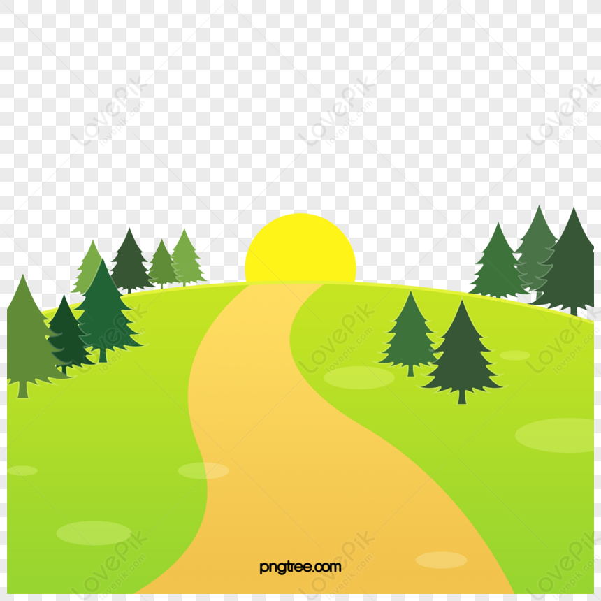 Jalur Clipart Kartun Jalan Kayu Di Hutan Vektor Jalan Clipart Kartun