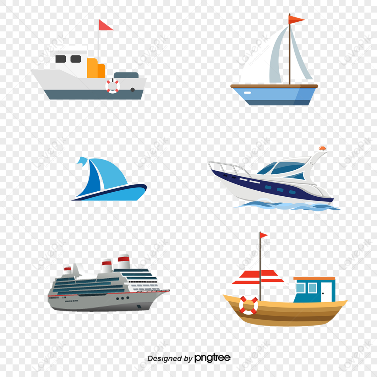 cartoon vector boat,ship,travel tool,cartoon boats png image