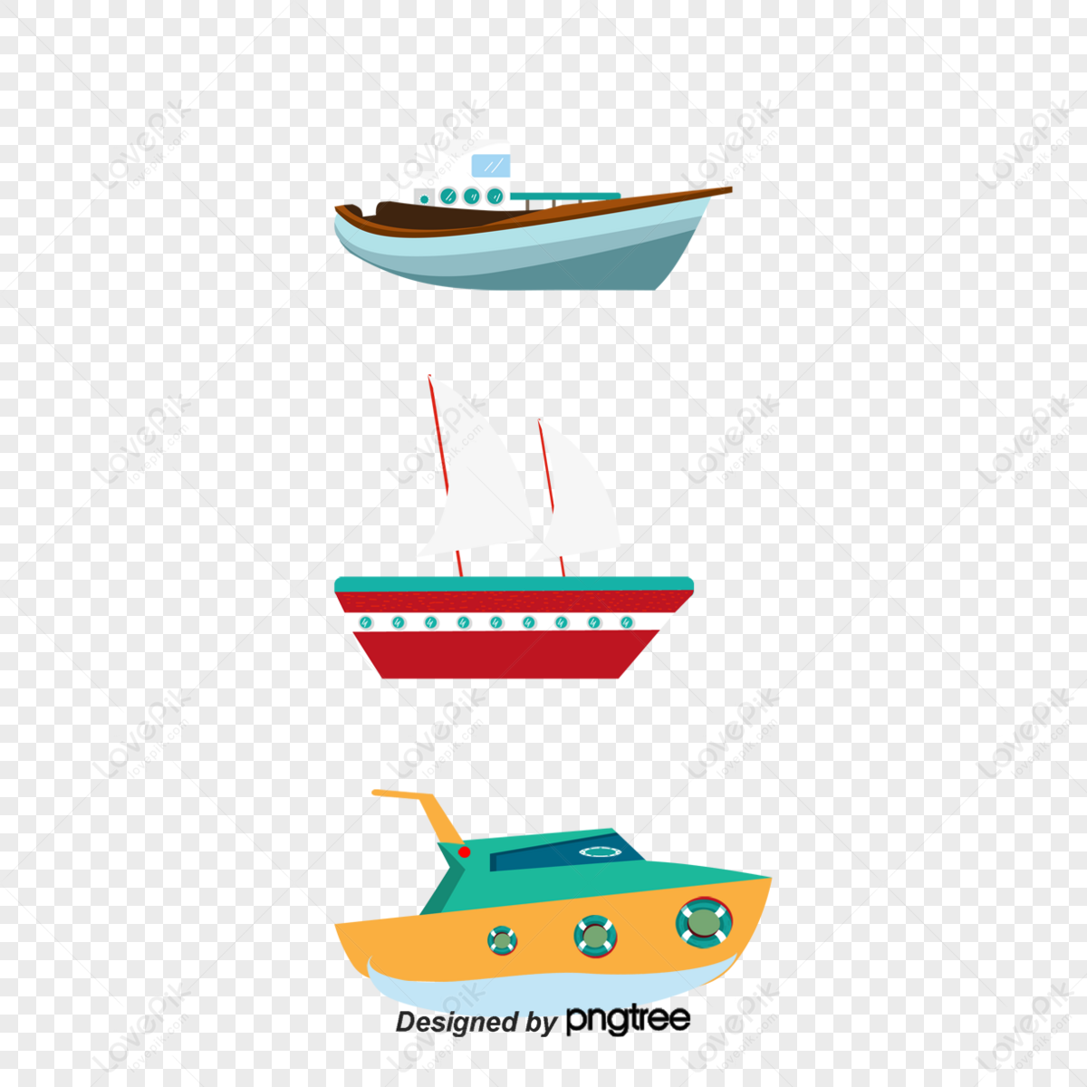 color cartoon sailboat,symbol,illustration,pier png image