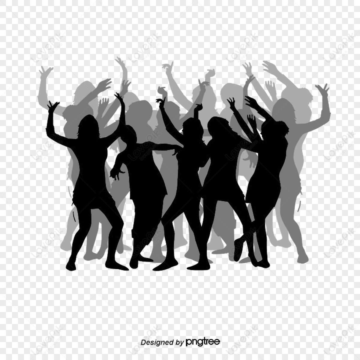 happy people silhouette png