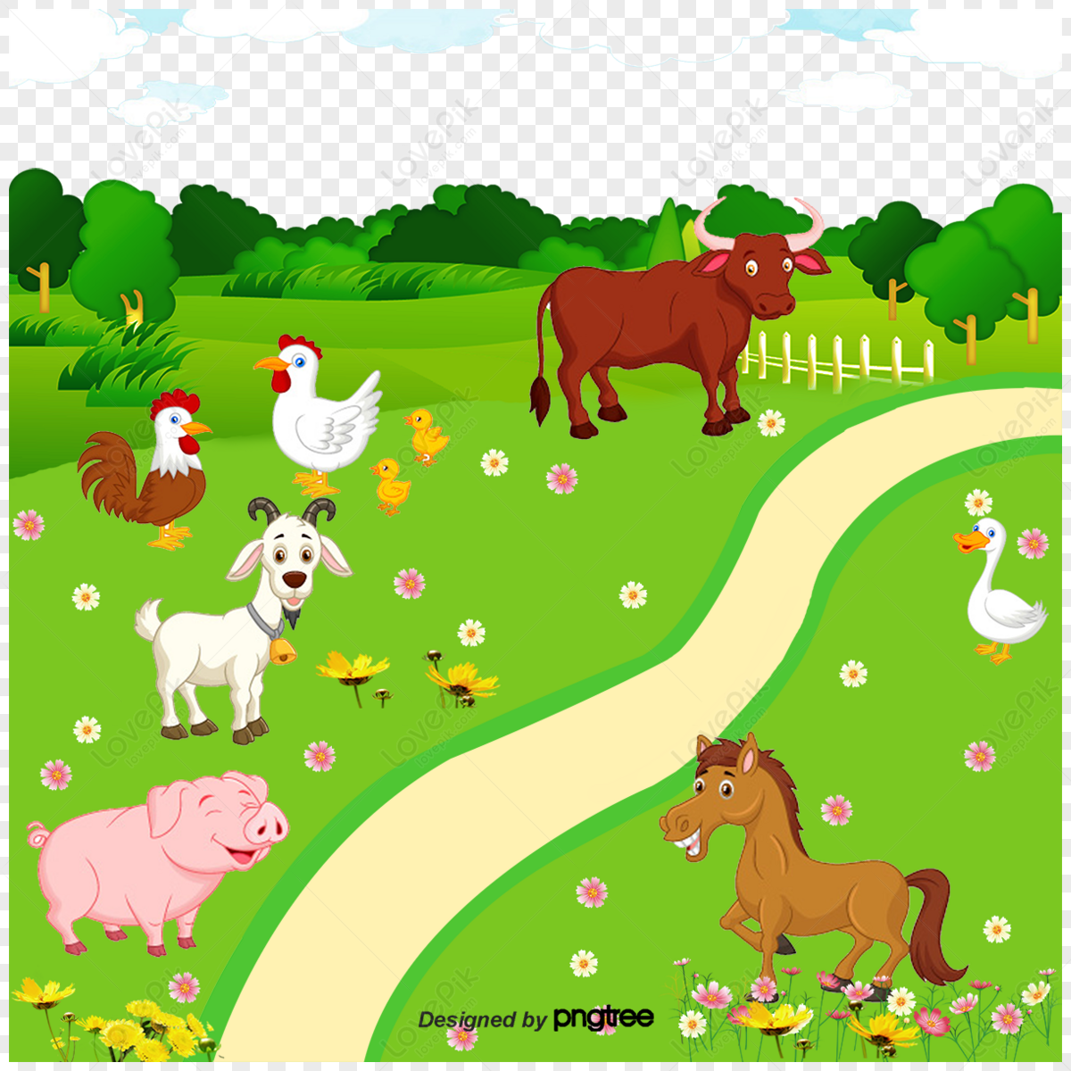 Farm Animals,busy Farm,farm Cartoon,leisure PNG Transparent Background ...