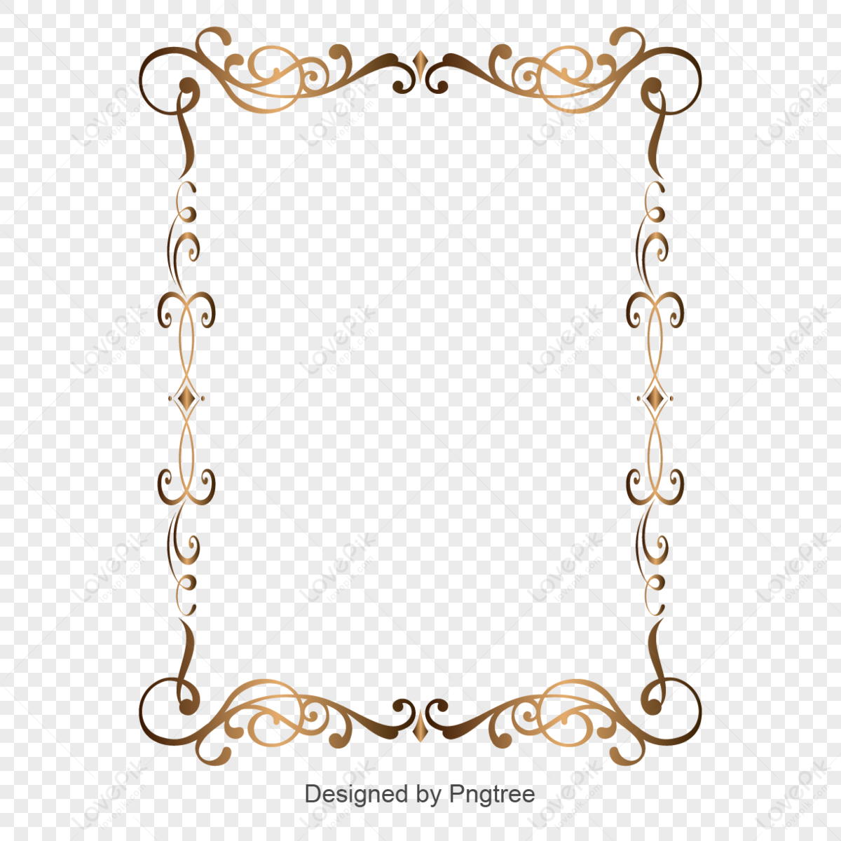 Gold Retro Decorative Border,shapes,page Borders,clip Art PNG Hd ...