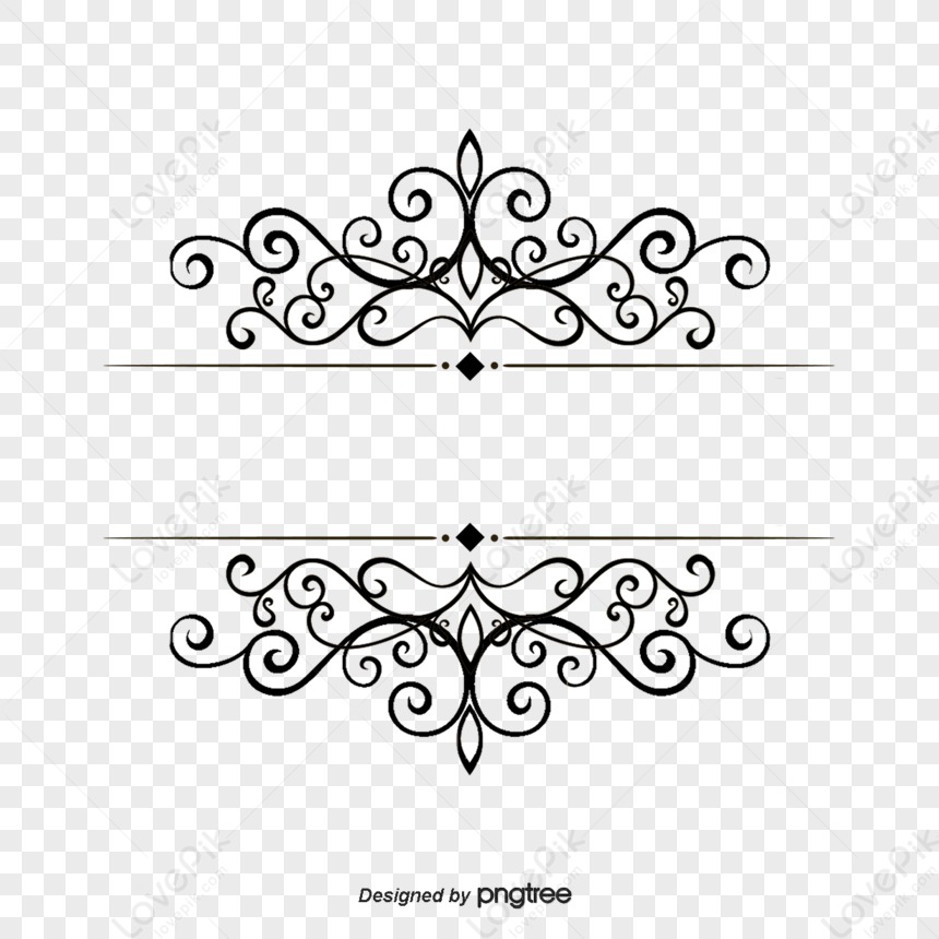 Hand Painted Black Vine Patterndrawnblack Bordervines Png White