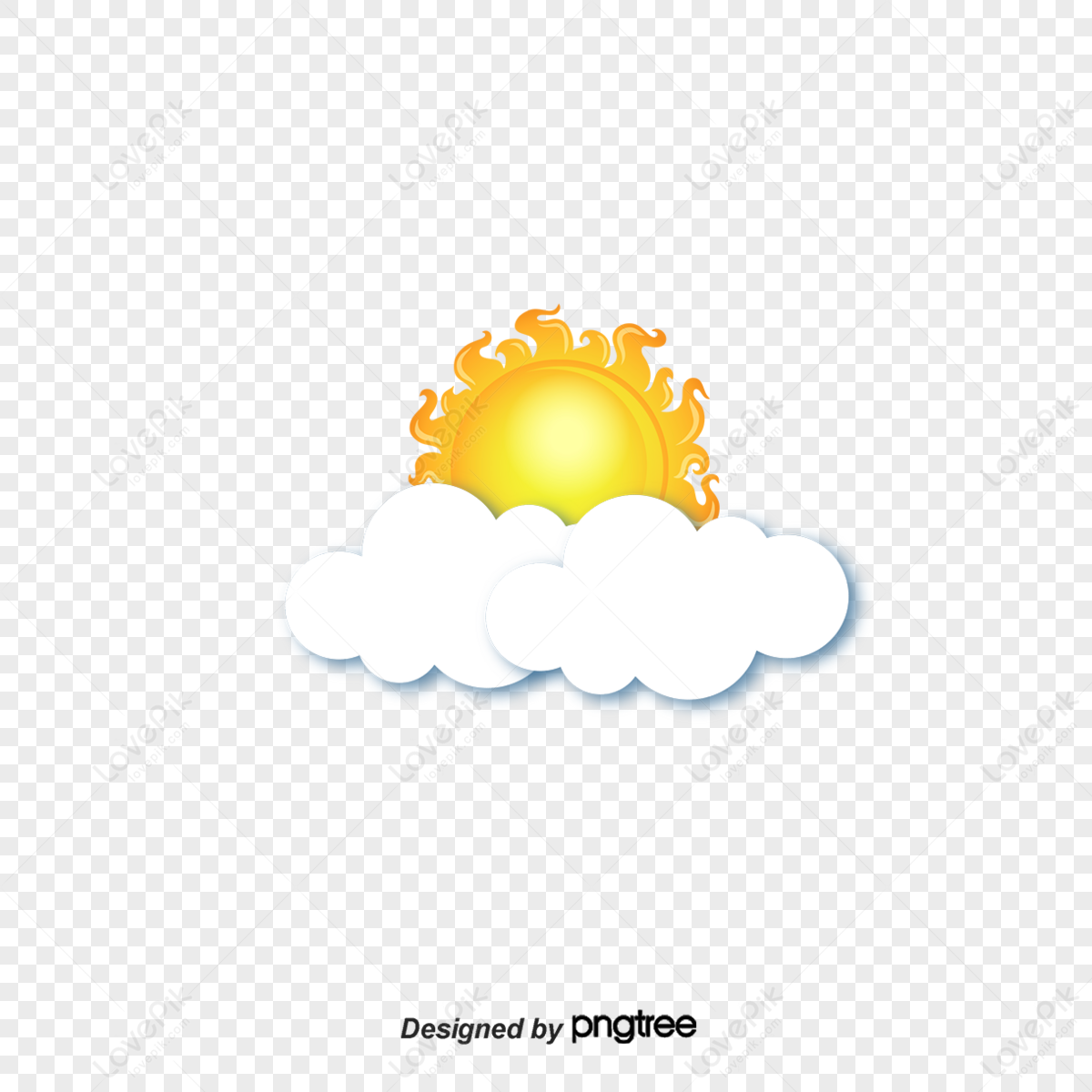 Hand-painted Cute Sun Cloud Vector Illustration,painting Illustrator ...