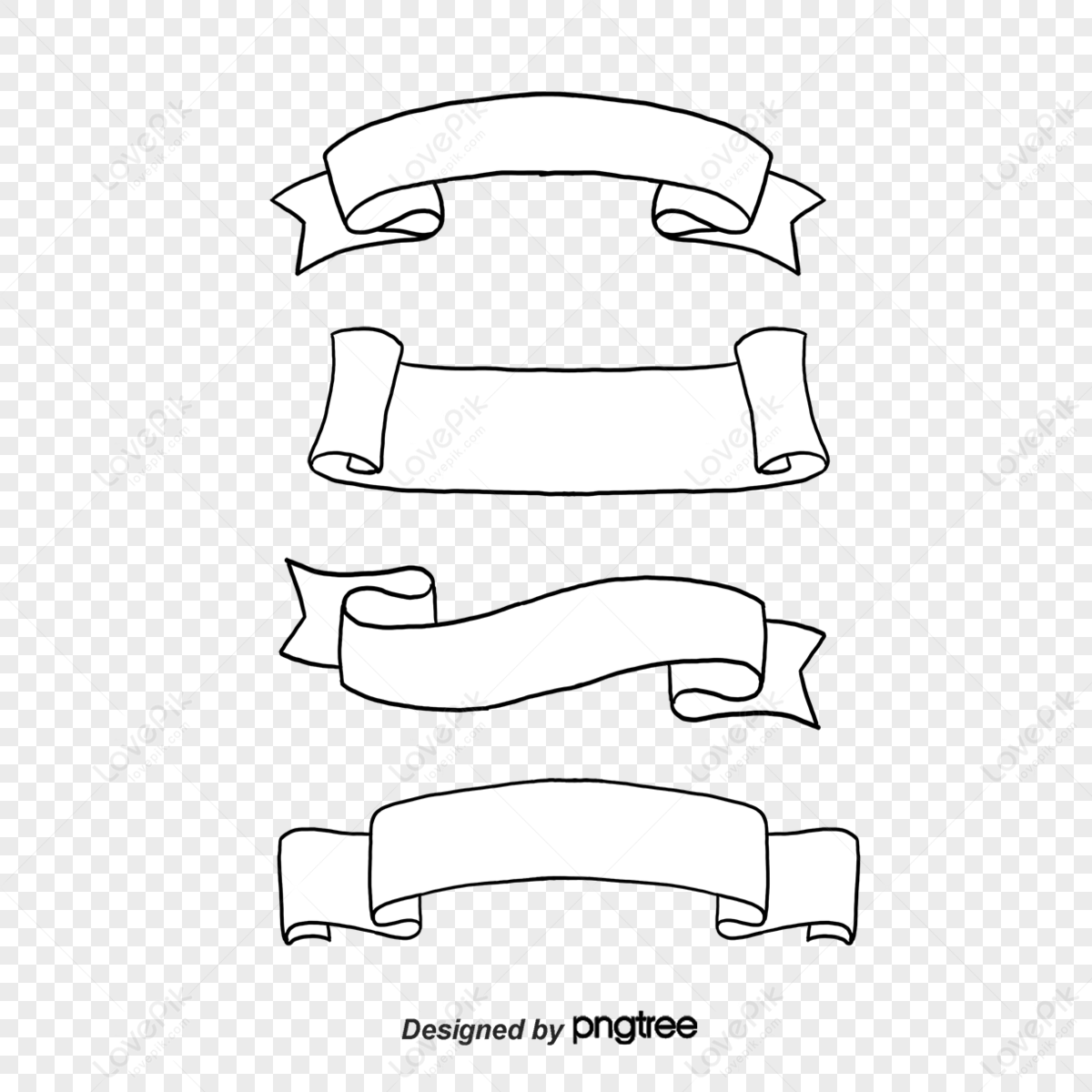 Banner Clip Art - Ribbon Vector White Png Transparent Png