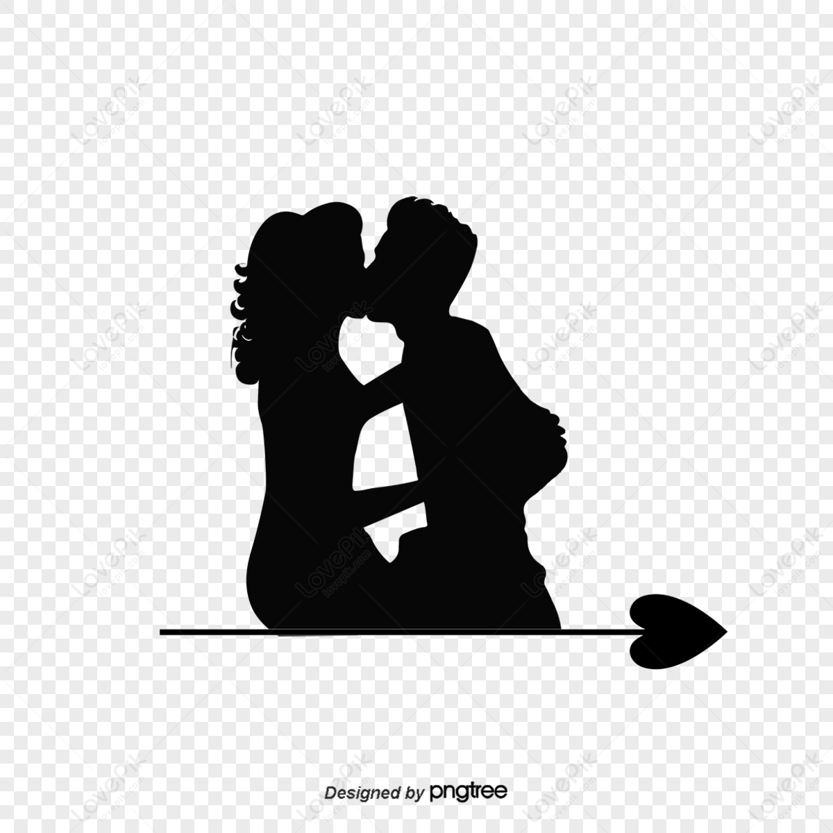 Kissing Silhouette,illustration,girl,dai PNG Hd Transparent Image And ...