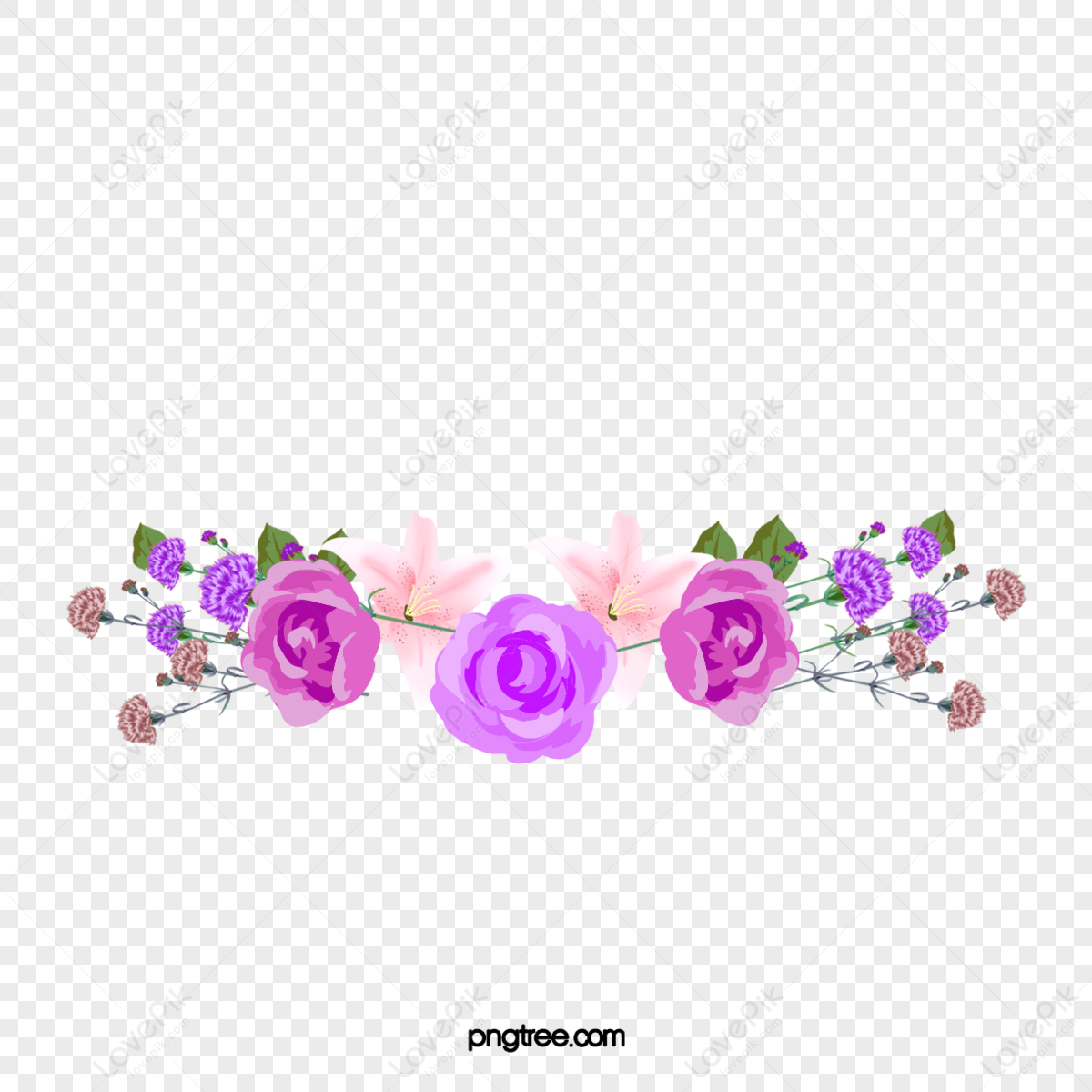 Purple Rose Border PNG Images With Transparent Background | Free ...