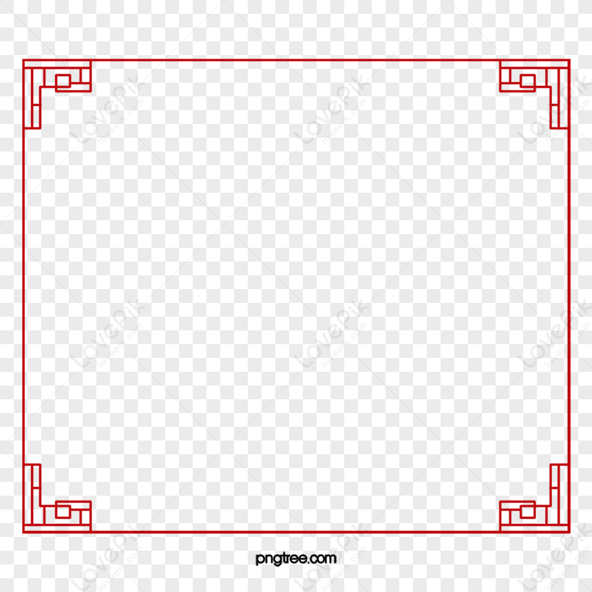 Red Chinese Wind Wire Frame,classical,classic,border PNG Free Download ...