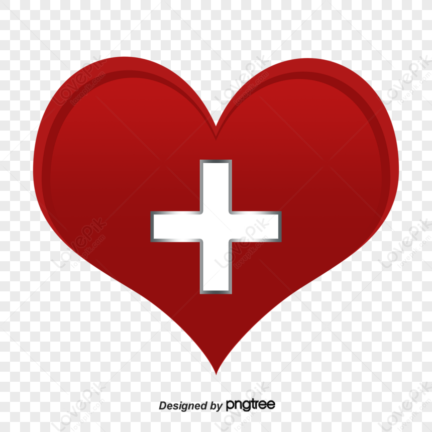 Red Cross Heart,paint,symbol,hand Png Free Download And Clipart Image 