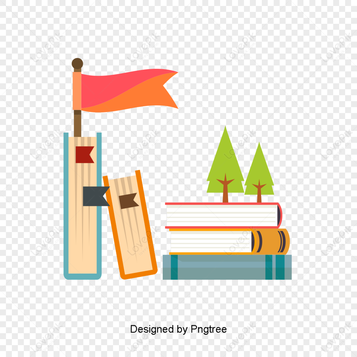 Colorful book design materials,knowledge,future,educational books png image