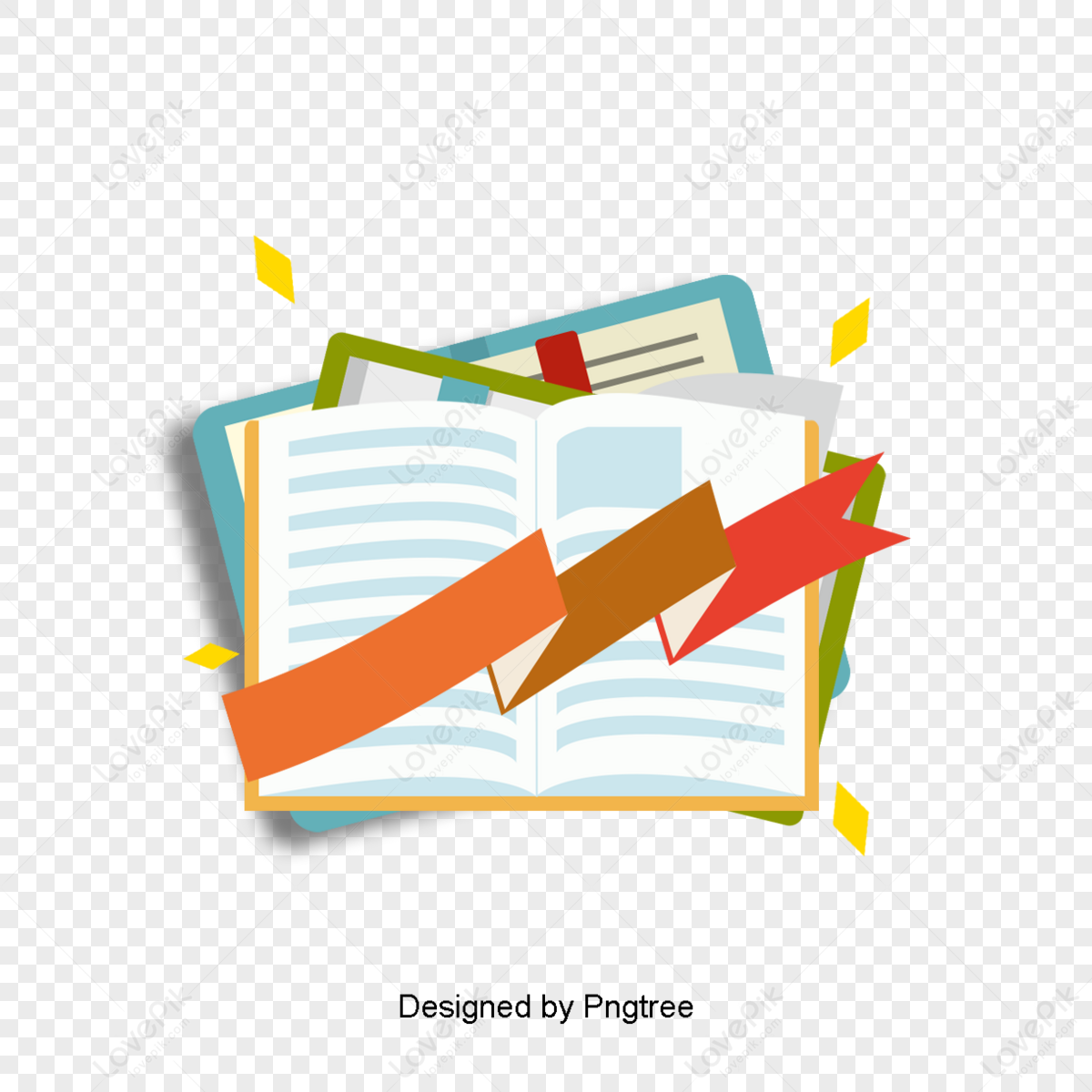 Colorful book design materials,knowledge,learning,color books png image