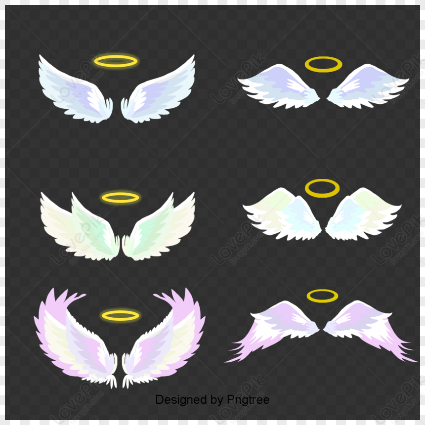 Hand Painted Cartoon Simple Angel Wings Element,cartoon Painting,heaven ...