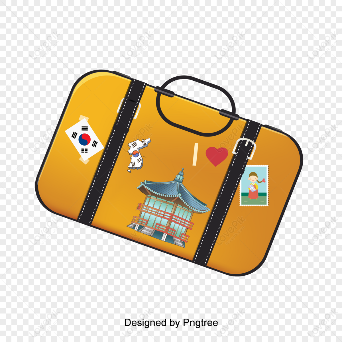 Modern vector luggage,temple,letter,package png white transparent