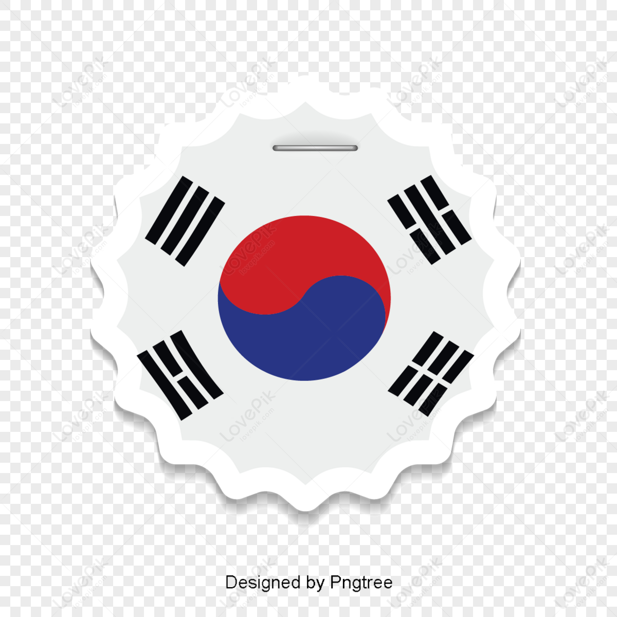 Simple South Korea flag label,symbol,freedom,patriotic free png