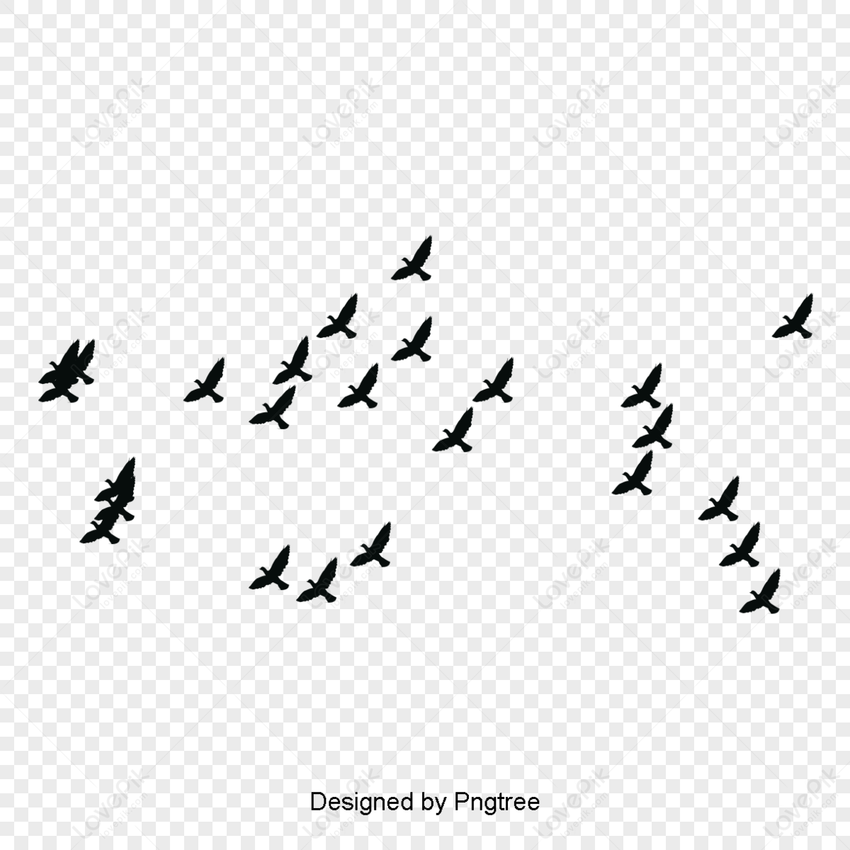 Simple Hand-painted Bird Origami Design,flock,silhouette,bird Migration ...