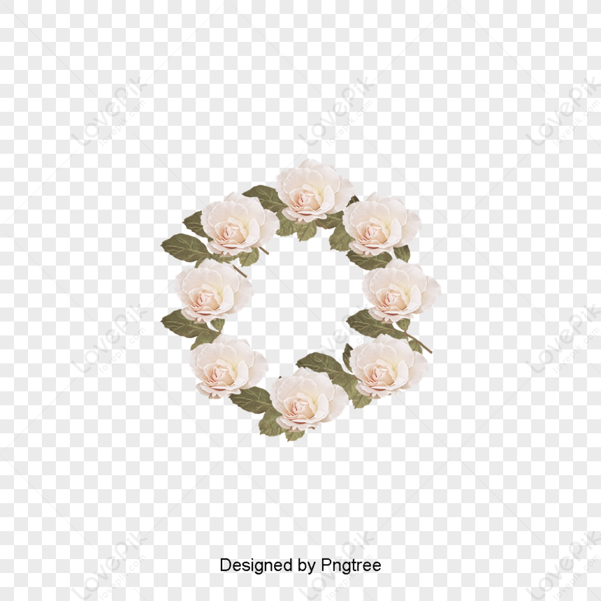 Transparent Lace with Roses PNG Clip Art Image​