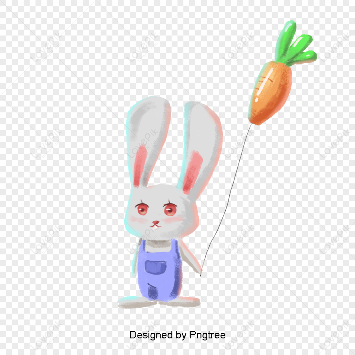 beautiful cartoon cute hand-painted watercolor animal rabbit,spring,beauty png transparent background
