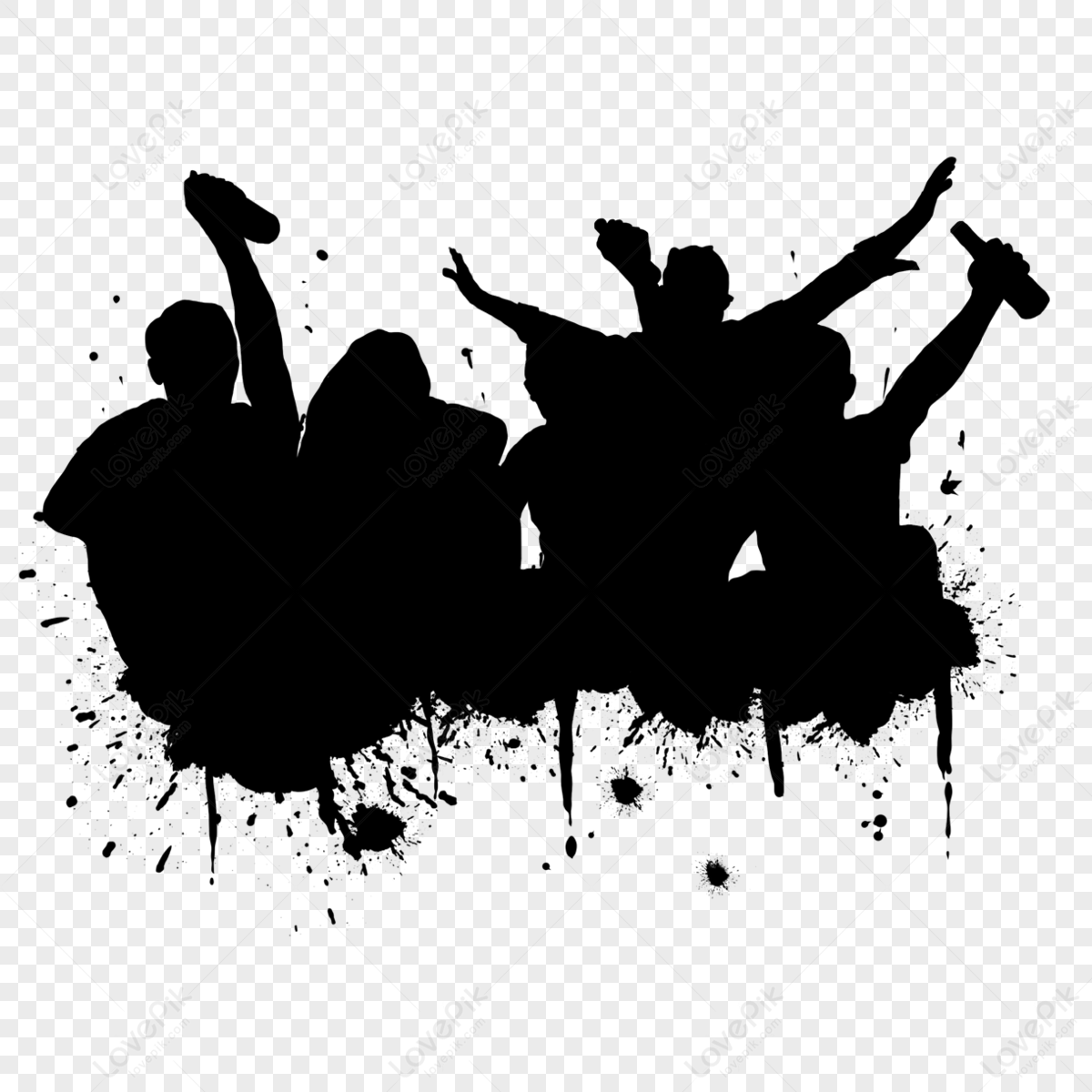 Dance Party Silhouette PNG Images With Transparent Background | Free ...