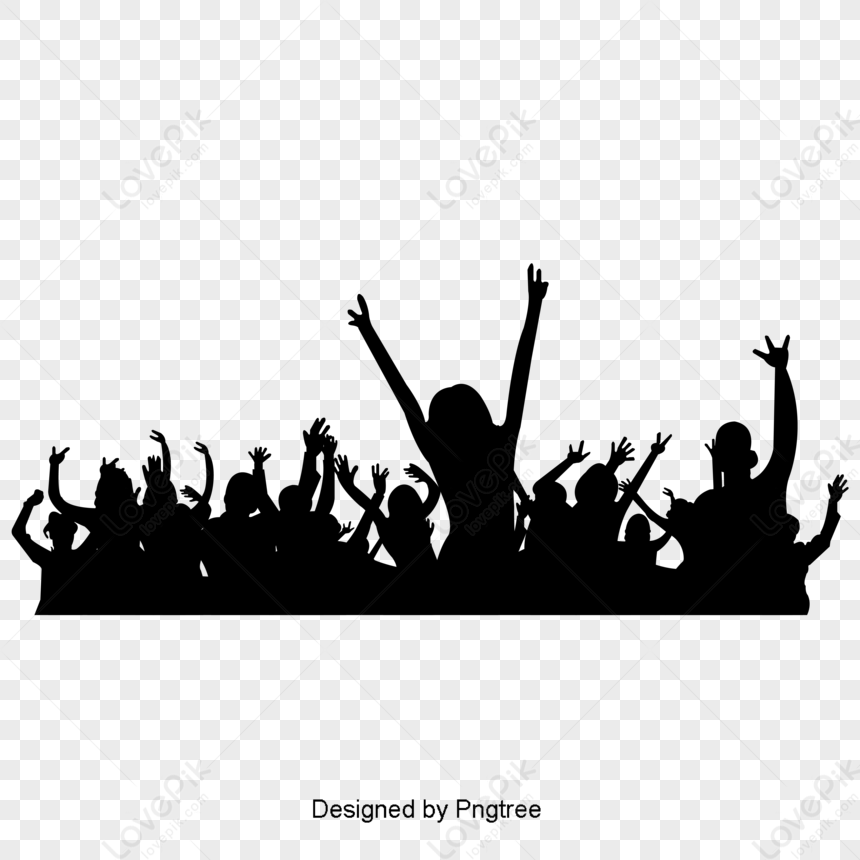 Simple Cheering Crowd Silhouette Elements,success,black,leg PNG Hd ...