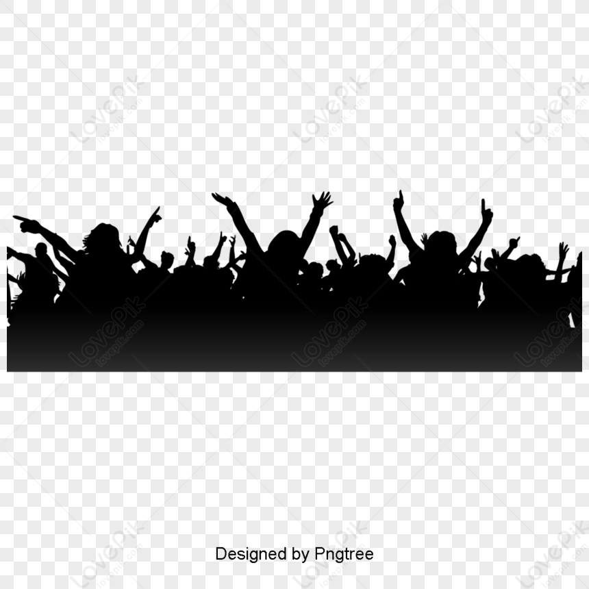 Simple Party Cheering Crowd Silhouette Elements,glowing,happy PNG ...